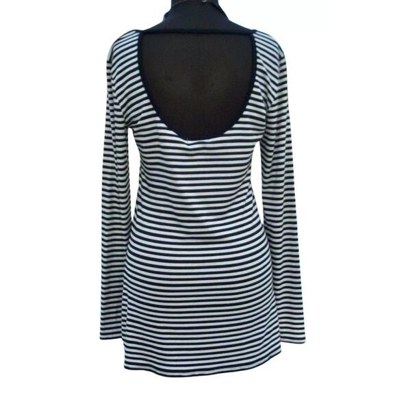 Cache Rhinestone Embellished Top New Stretch Scoop Neck Open Back $88 NWT B & W - Picture 8 of 8